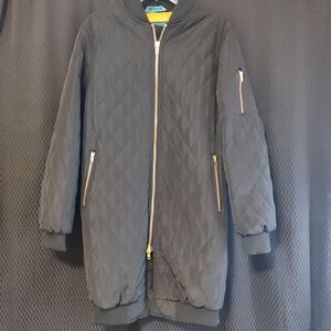 Black Quilted Bomber Jacket